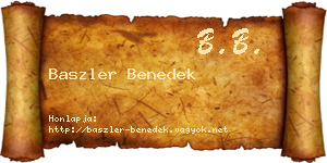 Baszler Benedek névjegykártya